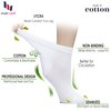 Hugh Ugoli Women's Cotton Diabetic Ankle Socks, Wide, Thin, Loose Fit and Stretchy, Seamless Toe & Non Binding Top, 4 Pairs, White, Shoe Size: 10-12