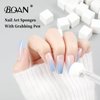 BQAN Nail Ombre Brushes, 100Pcs White Nail Sponge with Sponge Holder Pen for Fade Gradient Ombre Nail Art Manicure