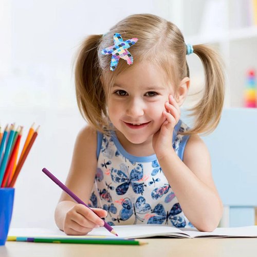 Starfish Hair Clips Laser Glitter Mermaid Hair Clip Glitter Sea Star Hair Barrettes Hair Alligator Clips for Women Girls Beach Birthday Party Cosplay Costume Accessories Gift 8pcs (Royal Blue)