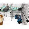 Ferret Cage Accessories Tunnel Tube Corner Hide Fleece Hideaway Bed Hammock Bed for Guinea Pig (Blue)