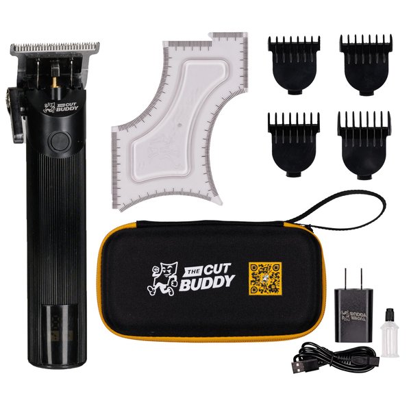 Cordless Trimmer + 4 Guards + Shaping Tool | Great for Beginners & Men Shaping & Edging Hairline + Beard | Trim Buddy