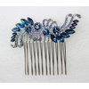 Faship Navy Blue Crystal Hair Comb