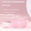 Sulily Color Changing Lip Oil,Magic Round Big Brush Color Changing Lip Oil,Moisturizing Color Changing Lip Gloss Plumping Lip Oil,Long Lasting Nourishing Lip Glow Oil Non-sticky Primer Lip Tint