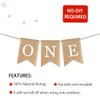ONE Burlap Banner for Nursery Decor First Birthday Party Rustic Theme Decoration for boy or Girl，1st Birthday Party Supplies High Chair Banner Birthday Banner for Boy Girl Party