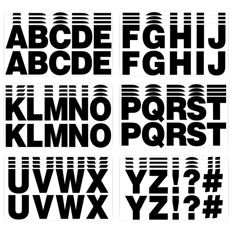 232 Pcs 24 Sheets Black Bulletin Board Letters,2.4 Inch Letter Stickers ...
