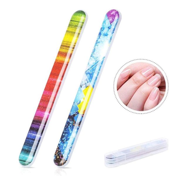 Glass Nail Shiner -2 Pieces Prenium Nano Nail Buffers Glass Nail Files Rainbow Shine Polisher for Natural Nails