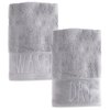 Rae Dunn Hand Towels, Embroidered Decorative Hand Towel for Kitchen and Bathroom, 100% Cotton, Highly Absorbent, Two Pack, 16x28, Embroidered WASH/Dry