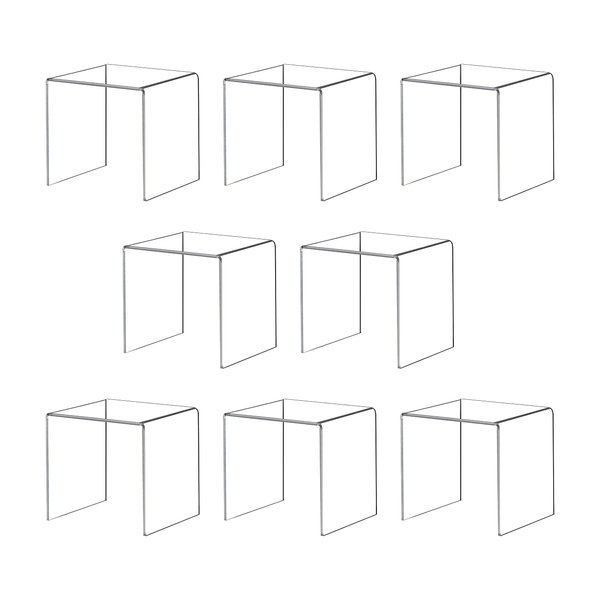ihomecooker 8 Pack Clear Acrylic Riser Square Display Stand For Cupcakes, Arts and Crafts (4X4X4 INCH)