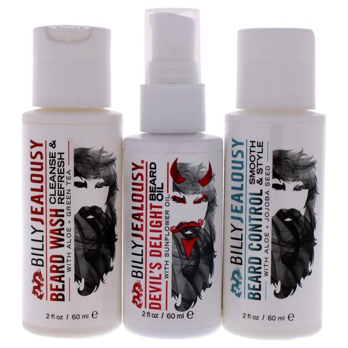 Billy Jealousy Wicked Beard Trio Kit with Beard Wash, Leave-In Beard Control and Devil’s Delight Beard Oil to Cleanse, Nourish, Soften & Strengthen your Facial Hair