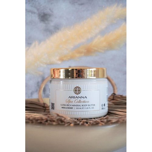 ARIANNA-SKINCARE Ultra Rich Mineral Body Butter Dead Sea Body Butter For Dry Skin Repair Rich Vegan Hydrating Moisturizer (Milk & Honey)