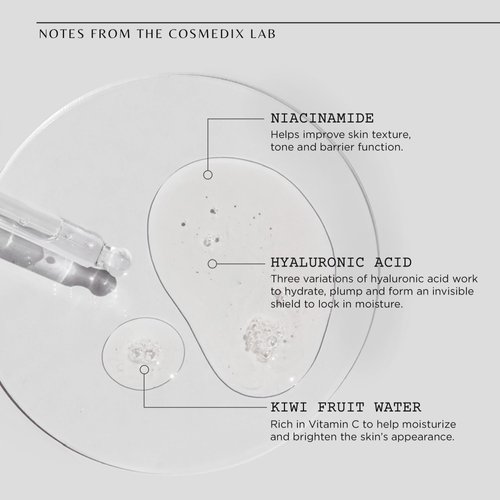 COSMEDIX Surge Hyaluronic Acid Booster for Face - Ultra Hydrating Face Serum with Vitamin C & Niacinamide Softens, Brightens & Moisturizes Skin - Facial Skin Care Product for Fine Lines & Wrinkles