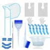 19PCS Hair Dye Coloring Kit, Professional Hair Coloring Dyeing Kit, Hair Coloring Highlight Cap Brush and Bowl Set, Mixing Bowl, Hair Dyeing Cap, Hair Needles, Dye Color Brush, Hair Clips (Blue-19)