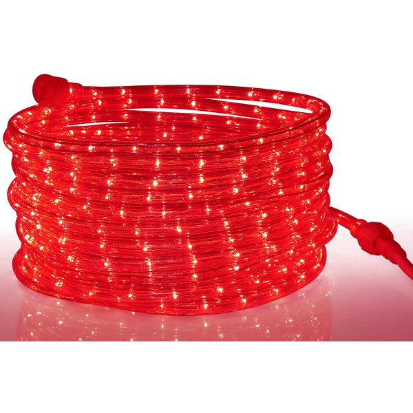 Tupkee LED Rope Light Red - for Indoor and Outdoor use, 24 Feet (7.3 m) - 10MM Diameter - 144 LED Long Life Bulbs Rope Tube Lights