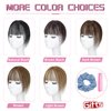 MORICA Bangs Hair Clip, 360° 3D Cover Clip in Bangs 100% Real Human Hair Toppers with Bangs，Hair pieces Clip on Bangs for Women Fake Bangs for Daily Wear (Brown Black, 5×7 3D Bangs)