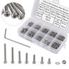 HanTof 410Pcs Tiny Hex Socket Head Cap Screws Bolts, 304 Stainless Steel M2 x 4/6/8/10/12/16/20mm, Micro Allen Head Machine Screws, Nuts and Washers Kit with Hex Wrench, Fully Threaded Pitch: 0.4mm