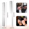2 PCS Stainless Steel Hair Combs Metal Rat Tail Comb with Metal Pick Flat Top Barber Comb Teasing Pintail Comb Hair Styling Cutting Comb