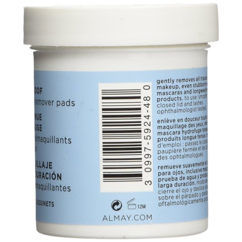 Almay Longwear and Waterproof Eye Makeup Remover Pads, 80 Count