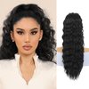 TYQ Curly Ponytail Extension Drawstring Ponytail for Black Women Natural Black Curly Clip in Hair Extensions Ponytail Extension Synthetic Hairpiece for Daily Party(18 Inch,Natural Black)
