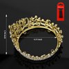 YARIEW Small Gold Crystal Crown for Little Girls Flower Bouquets Accessories Rhinestones Wedding Cake Topper Birthday Crown for Kids Cake Decorations Bridal Costume Cosplay Hair Accessories