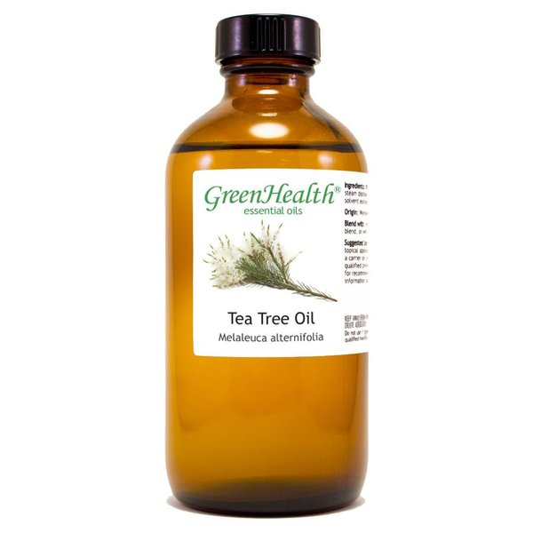 Tea Tree Essential Oil – 8 fl oz (237 ml) Glass Bottle w/Cap – 100% Pure Essential Oil – GreenHealth