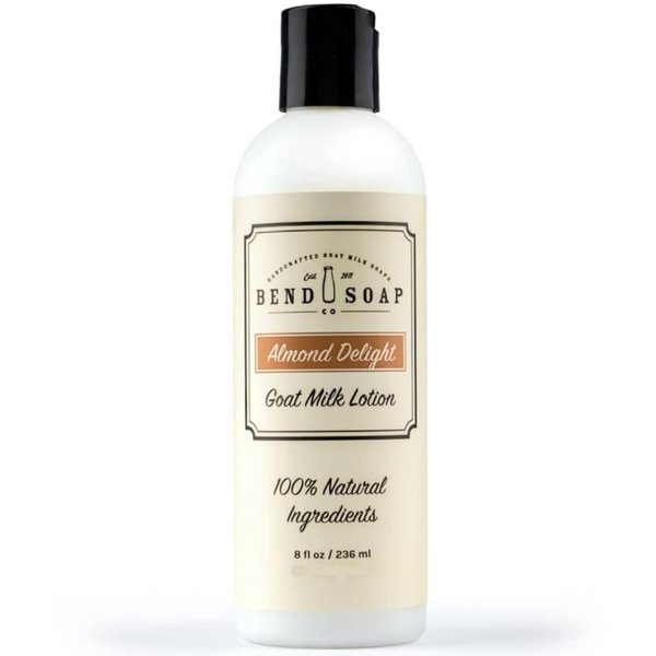 Bend Soap Company Unscented Goat Milk Lotion 3-Pack (8oz x 3) - Gentle Formula for Sensitive Skin (Almond Delight)