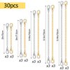 winee 30pcs Chain Extenders for Necklace, Necklace Extenders for Women Girls Bracelet Anklet Extender Stainless Steel Chain Extenders for Jewelry Making 2in 3in 4in 5in 6in (15 Gold, 15 Silver)