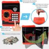 TOPBRY Piggy Bank for Kids,Electronic Password Piggy Bank Kids Safe Bank Mini ATM Piggy Bank Toy for 3-14 Year Old Boys and Girls (Black red)