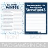 DISTINCTIVS Winter Holiday Party Games – All Things Winter Guessing Game and Snowflakes Anagram Word Game (2 Game Bundle) - 25 Dual Sided Cards