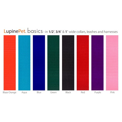 Dog Leash by Lupine in 1" Wide Blue 4-Foot Long with Padded Handle