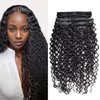 Deep Curly Clip in Hair Extensions Real Human Hair Clip ins 100% Brazilian Virgin Hair PU Seamless Clip in Hair Extensions Human Hair Natural Black Hair for Women 120 Gram 6 Pcs 18 Inch