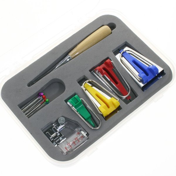 BIGTEDDY - Bias Tape Makers Kit Adjustable Binder Foot Presser for Hem Sewing/Quilting 6MM/12MM/18MM/25MM