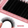 NATUHANA Round Eyelash Extensions 0.07mm C Curl Russian Volume Lash 8-15mm Mixed Tray False Lashes Supplies,Classic Individual Lash Extensions 16Rows/Case Matte Black (black;0.07 C, 8-15 MIX)