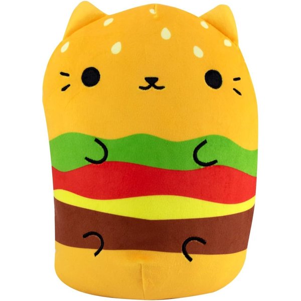 Cats vs. Pickles Cheeseburger Cat Plushie 8.6-inch Bean-Filled Soft Toy for Kids Adults Collectors