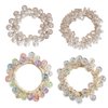 Generic 4 Pcs Pearl Hair Scrunchies, Elastic Hair Ropes Ponytail Holder Scrunchies Tightening Hairring bands Ponytail Holder Hair Accessories for Women and Girls
