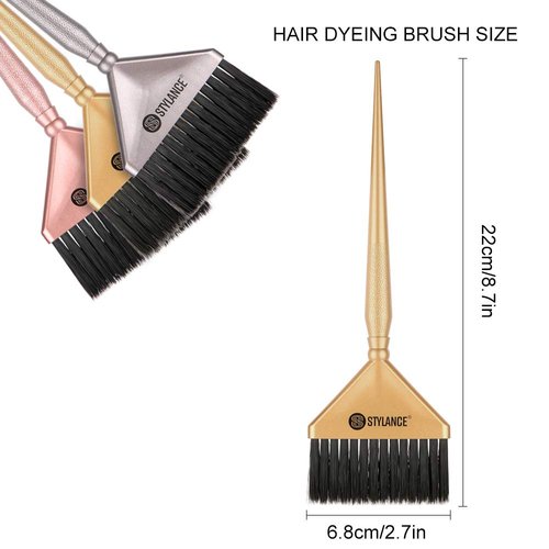 3 Pieces Hair Color Tool Set - Brush Kit for Salon & DIY Hair Coloring (Silver, Rose Gold, Gold)