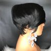 MELANNA Pixie Cut Wig Human Hair Short Straight Pixie Wig with Side Bangs Short Human Hair Wigs for Black Women Natural Black Short Wigs Human Hair Glueless Short Pixie Wigs