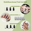 Nail Art Polish Set Gel Liner Nail Art Kit For Nail Design Polish Gel Art Paint For Nail 4 Colors Black White Gel Nail Polish Soak off Curing Requires 8ml with Thin Nail Art Brush (B4)