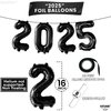 KatchOn, 16 Inch 2025 Black Balloons - New Years Eve Party Supplies 2025 | 2025 Balloons Black for Happy New Year Decorations 2025 | New Years 2025 Black Balloons for Senior Night Decorations 2025