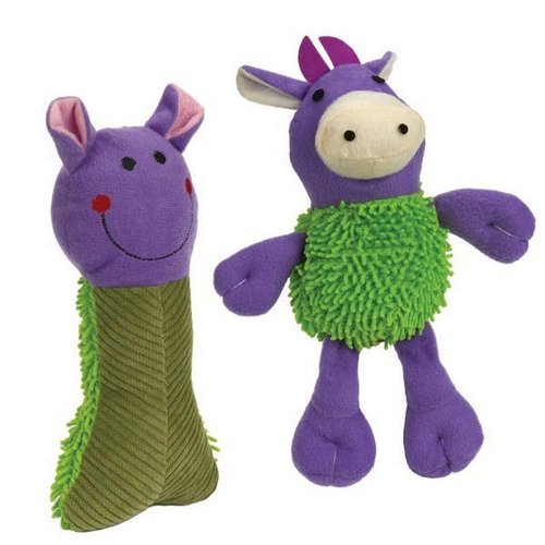 Boss Pet 08847 Assorted Digger's Shaggy Plush Characters Cuddly Dog Toy with Squeaker