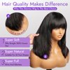 Starmo Bob Wig with Bangs Human Hair Wigs Glueless Wigs Straight Layered Bob Wigs with Bangs 4x2 Transparent Lace Bob Wigs Natural Black for Women 14 Inch