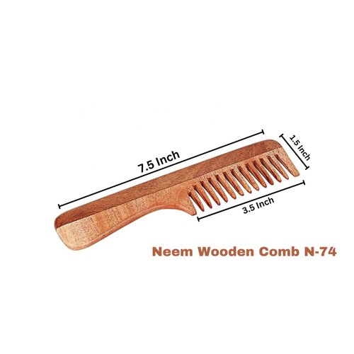 SVATV Handcrafted wood Comb for Detangling Hair Comb For Thick, Curly And Wavy Hair, Non-Static and Eco-friendly Made in India N-74