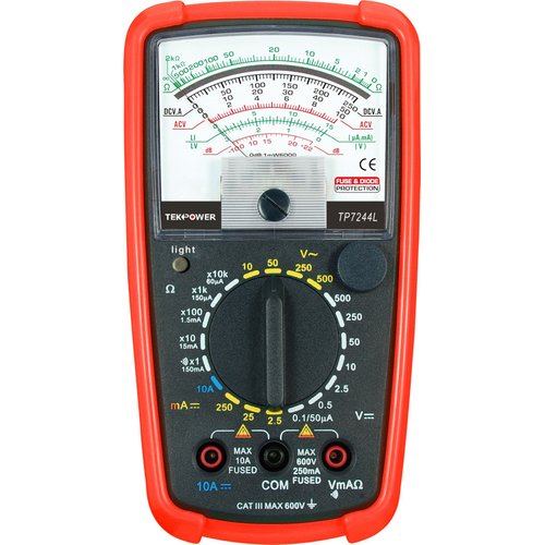 Tekpower TP7244L 7-Function 20-Range Analog Multimeter With Back Light with Strong Protective Holster