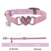 WDPAWS Heart Bling Cat Collar with Safety Belt and Bell Adjustable 8-10 inches for Kitten Cats (Pink)