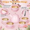Tea Party Set for Little Girls, 49PCS Princess Tea Time Toys Including Tea Set Dessert Carrying Case, Kids Kitchen Pretend Playset, Tea Set for Girls Birthday Toddler Gifts Age 3-8
