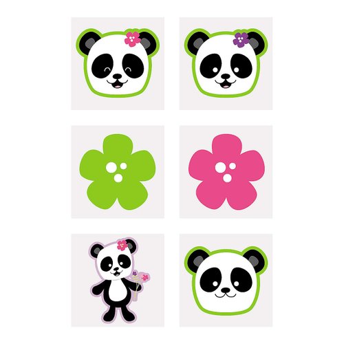 Fun Express Panda Party Tattoos (72 pieces) Temporary Tattoos for Kids, Party Favors and Supplies, Classroom Incentives & Giveaways