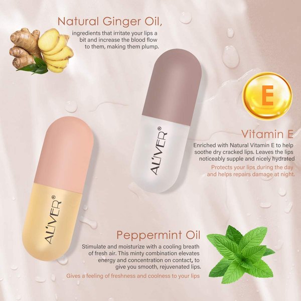 sefudun Lip Plumper Gloss - Natural Lip Plumper,Plumper Set Contains Day and Night Lip Gloss -Clear Lip Plump Gloss (clear)