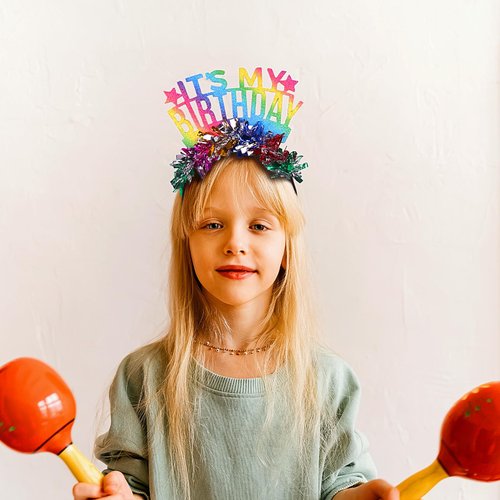 Birthday Headband for Women Happy Birthday Crown for Girls, It's My Birthday & Colorful Ribbons Birthday Girl Headband Sweet Happy Birthday Accessories for Kids Toddlers Gift Party Favors 1PCS