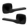 Kwikset Tripoli Lever Interior Passage Door Handle, Lever For Closet and Hallway Doors, Reversible Non-Locking Handle Lever, Matte Black, with Microban Protection