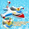 Baby Inflatable Pool Float Swimming Float Boat with Steering Wheel Horn for Kids Toddlers Age 1-4 Boys Girls Inflatable Ride-ons Summer Pool Swim Ring Beach Supplies