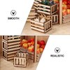 Toyvian 3PCS Miniature Dollhouse mini baskets miniature craft mini storage baskets Crate, Wooden Milk